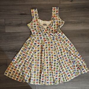 Effie's Heart Cream & Multicolor Sleeveless Sundress With Pockets